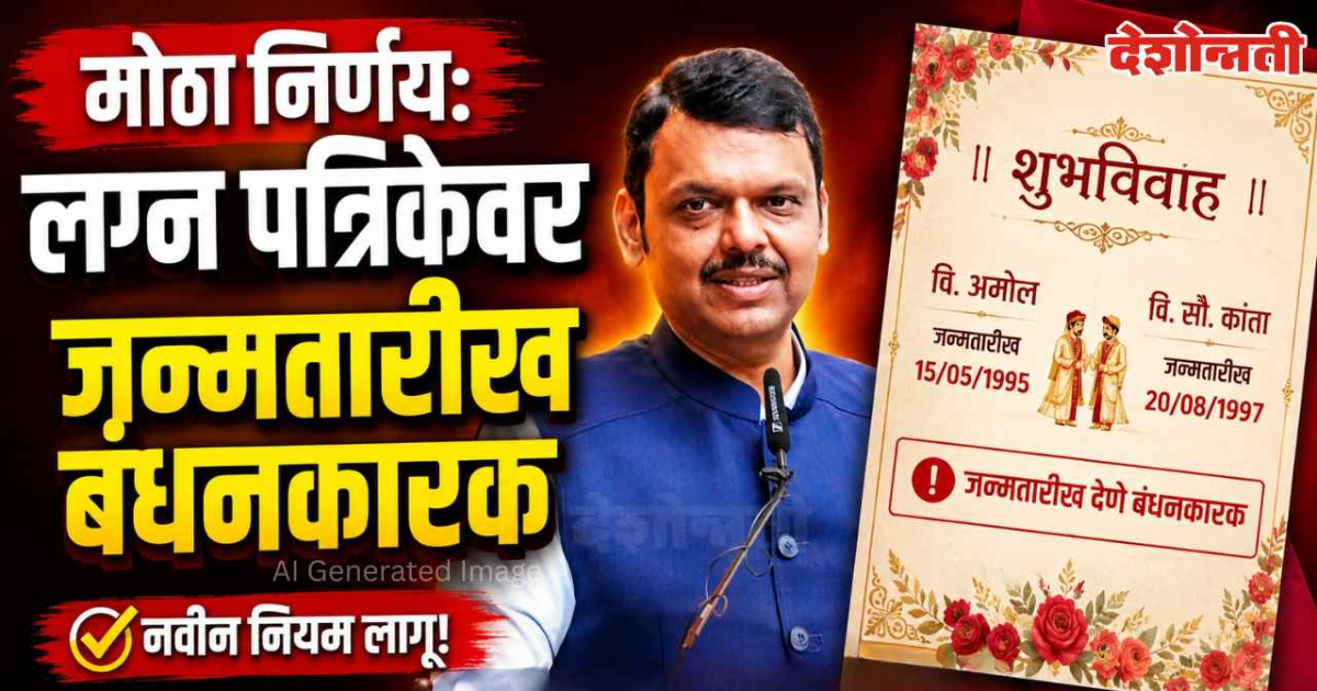 महाराष्ट्र सरकारचा मोठा निर्णय...आता लग्नाच्या पत्रिकांवर वधू-वर यांची जन्मतारीख छापणे बंधनकारक