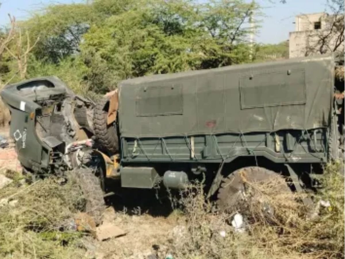 राजस्थान में पलटा सेना का ट्रक, 4 जवान घायल