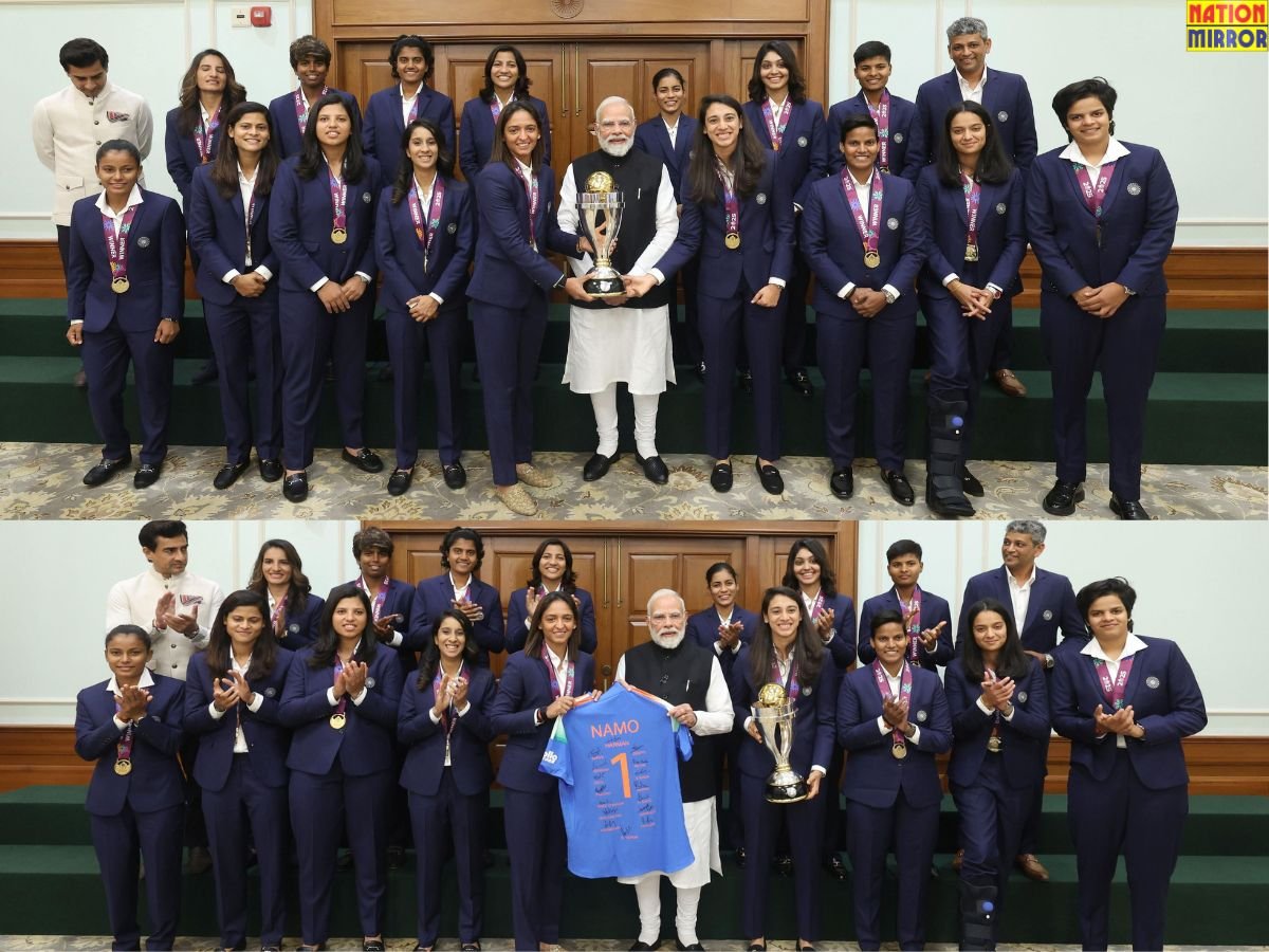 Indian Women’s Cricket Team Meets PM: वर्ल्ड कप जीत के बाद भारतीय महिला टीम की पीएम मोदी से मुलाकात, NAMO-1 जर्सी की भेंट...