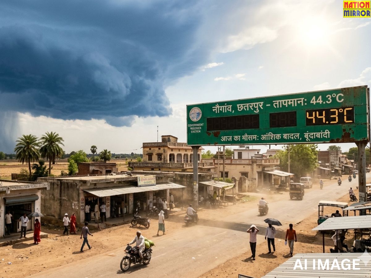 MP में बदला मौसम, कई जिलों में बूंदाबांदी,नौगांव में तापमान 44.3°C