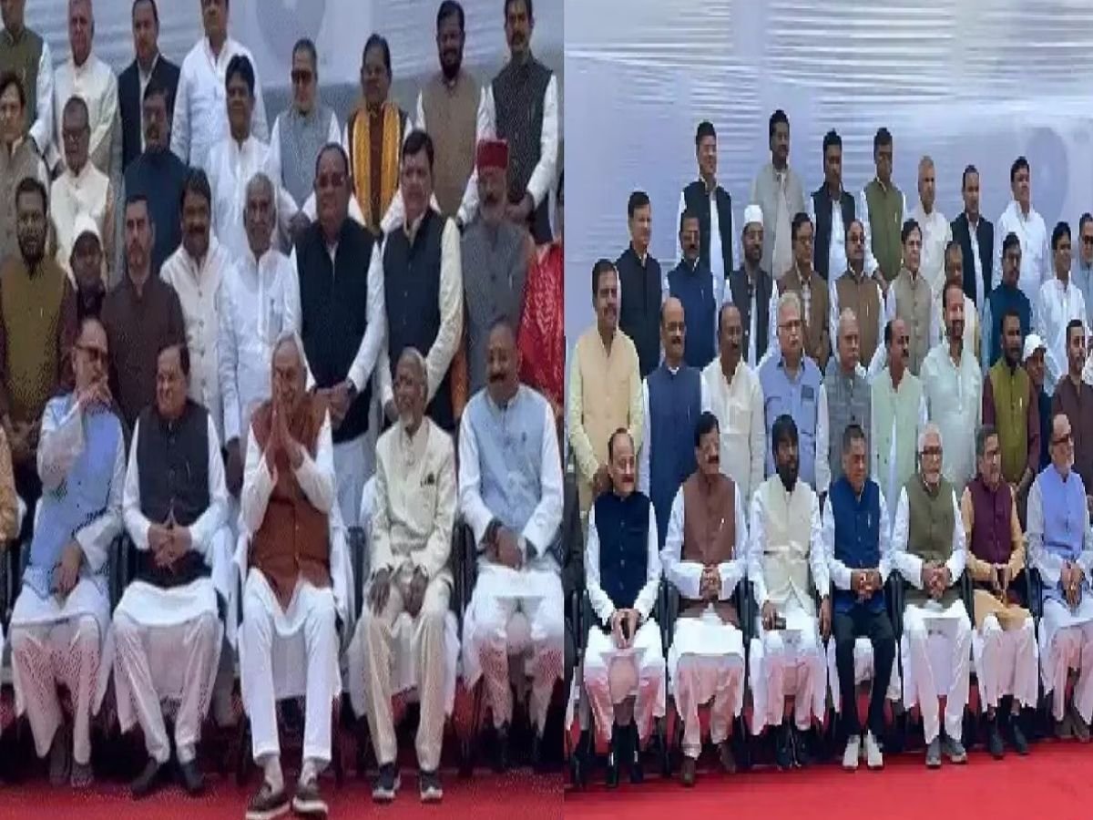 बिहार विधान परिषद में फोटो सेशन, अलग अंदाज में नजर आए CM नीतीश