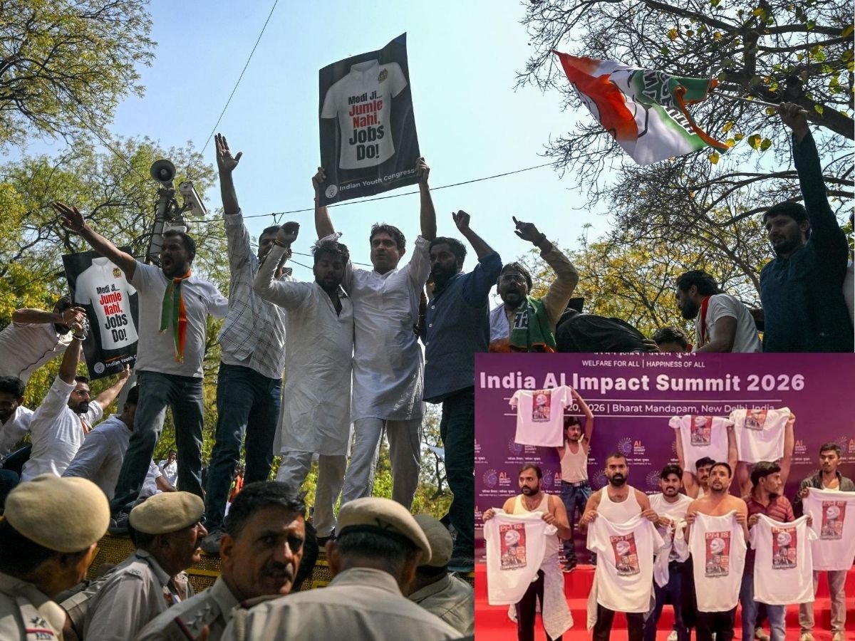AI समिट ने कांग्रेस का हंगामा, सड़कों पर BJP, राहुल को कहा गद्दार