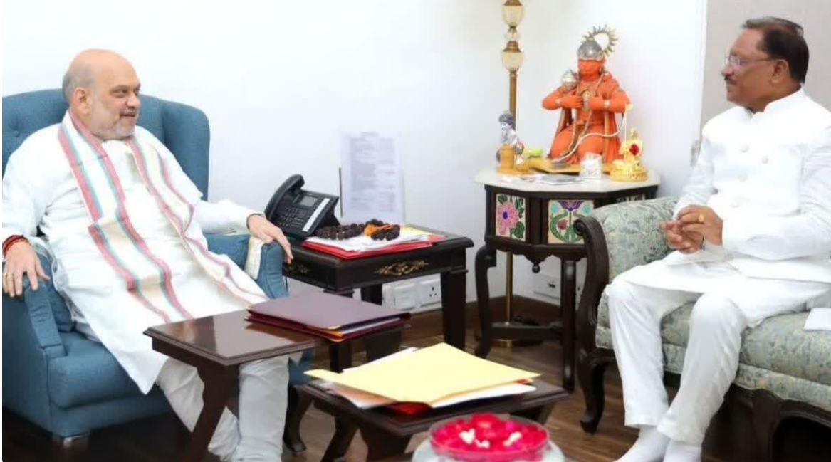 CM VISHNUDEV SAI MEET HM AMIT SHA: सीएम साय का दिल्ली दौरा. अमित शाह से नक्सल रणनीति और निवेश को लेकर चर्चा
