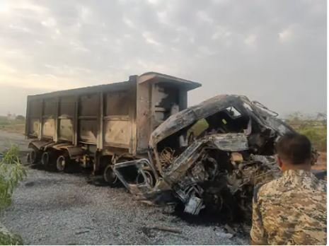 Driver Burnt Gwalior Morena Border : ग्वालियर-मुरैना बॉर्डर पर भीषण हादसा