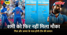 न्यूजीलैंड दौरे के लिए वनडे और टेस्ट टीम घोषित, गिल और अय्यर कप्तान, शमी फिर बाहर