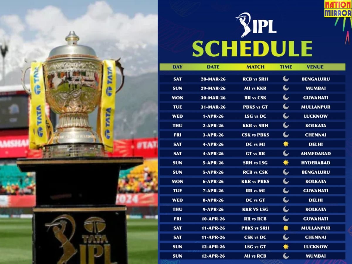 IPL 2026 Match Schedule: IPL के पहले फेज का शेड्यूल जारी! पहला मैच RCB vs SRH