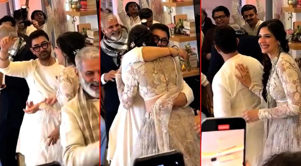 शादी के खास पलों में आमिर खान और गौरी स्प्रैट एक-दूसरे के साथ खुश नजर आए। दोनों ने परिवार और दोस्तों के बीच नए सफर की शुरुआत की।