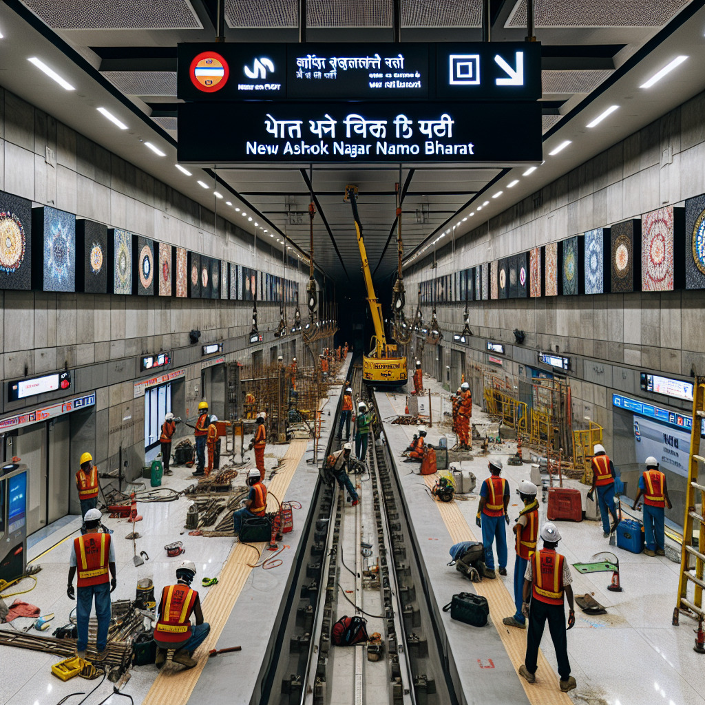 न्यू अशोक नगर नमो भारत स्टेशन पर मरम्मत जारी मंगलवार सुबह से दोबारा चलेगी ट्रेन