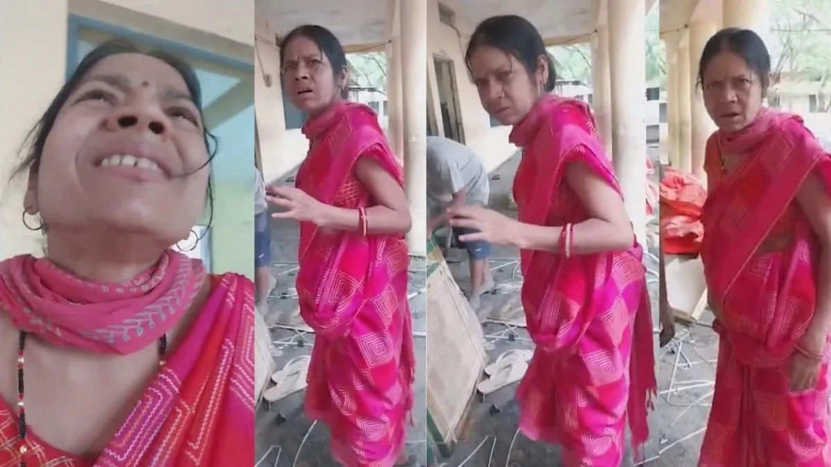 drunk teacher in dhar धार जिले में शराब पीकर बच्चों को शिक्षा देने पहुंची टीचर स्टाफ से ‘बोली 12 बजा दूंगी’