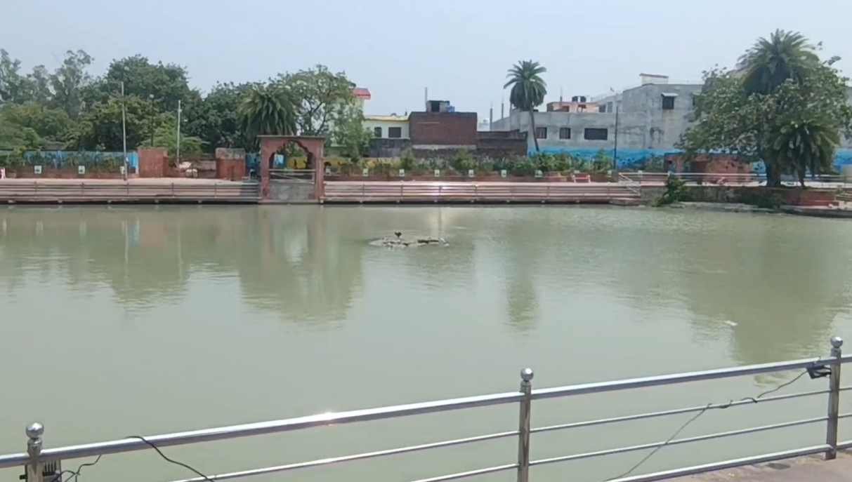 kanpur turtle pond प्राचीन कछुआ तालाब अव्यवस्थाओं की भेंट नगर निगम पर महंत के गंभीर आरोप