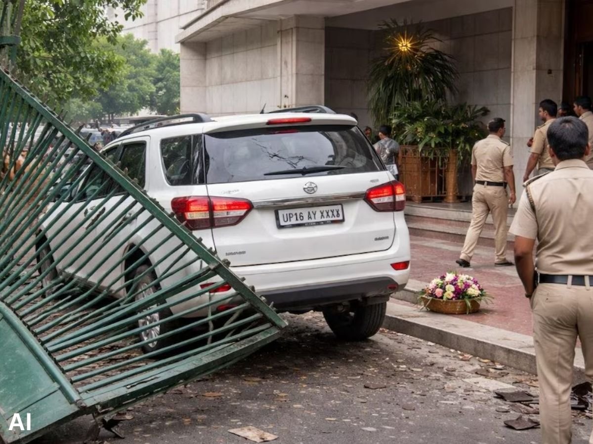 गेट तोड़कर दिल्ली विधानसभा में घुसी कार सुरक्षा पर सवाल