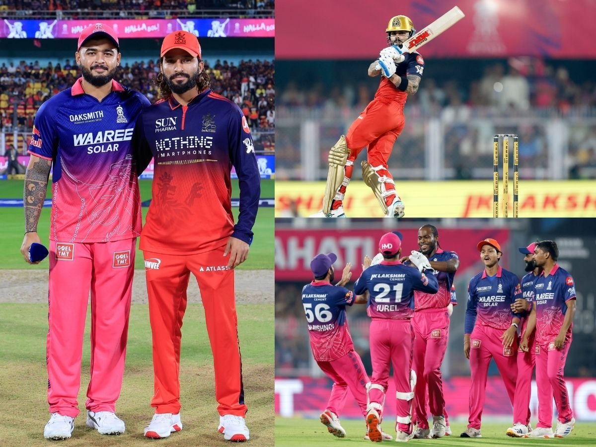 rr vs rcb फिल सॉल्ट का नहीं खुला खाता पडिक्कल आउट विराट को रवि ने किया बोल्ड