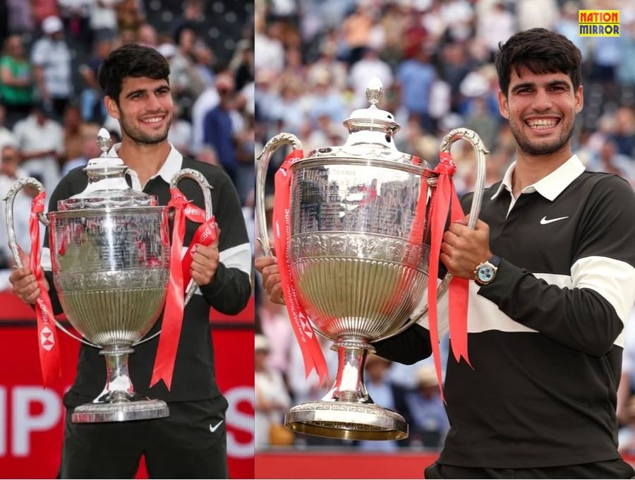 alcaraz win queens club 2025 22 साल की उम्र में अल्काराज 18वीं जीत के साथ दूसरी बार बने क्वींस क्लब चैंपियन