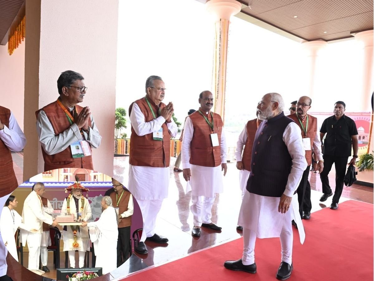 cg news  पीएम नरेंद्र मोदी ने नए विधानसभा भवन का किया उद्घाटनलोकसभा स्पीकर ओम बिरला रहे मौजूद