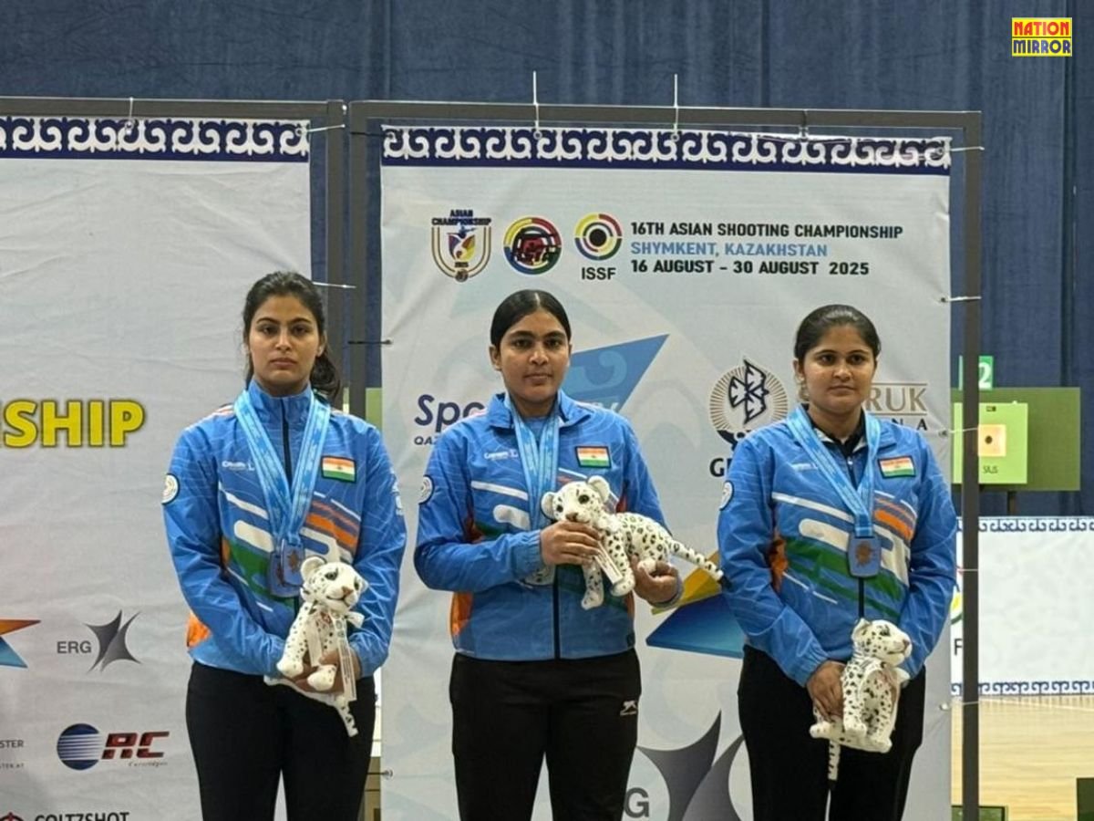 asian shooting championship 2025 झज्जर की बेटियों ने टीम इवेंट में रचा इतिहास भारत को मिला ब्रॉन्ज मेडल
