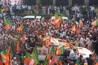 rajasthan news अंता विधानसभा उपचुनाव में मुख्यमंत्री भजनलाल शर्मा और पूर्व मुख्यमंत्री वसुंधरा राजे ने किया रोड शो