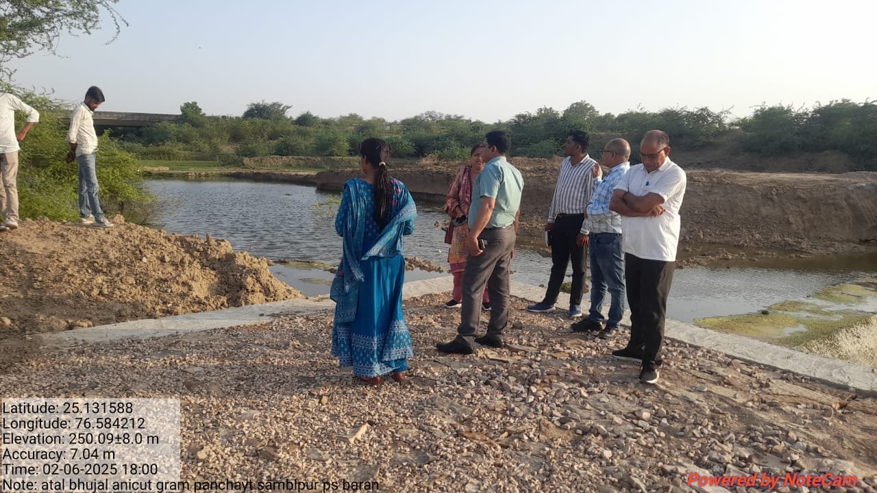 baran rural water  बारां अटल भू जल योजना के अंतर्गत निर्मित एनिकट का निरीक्षण