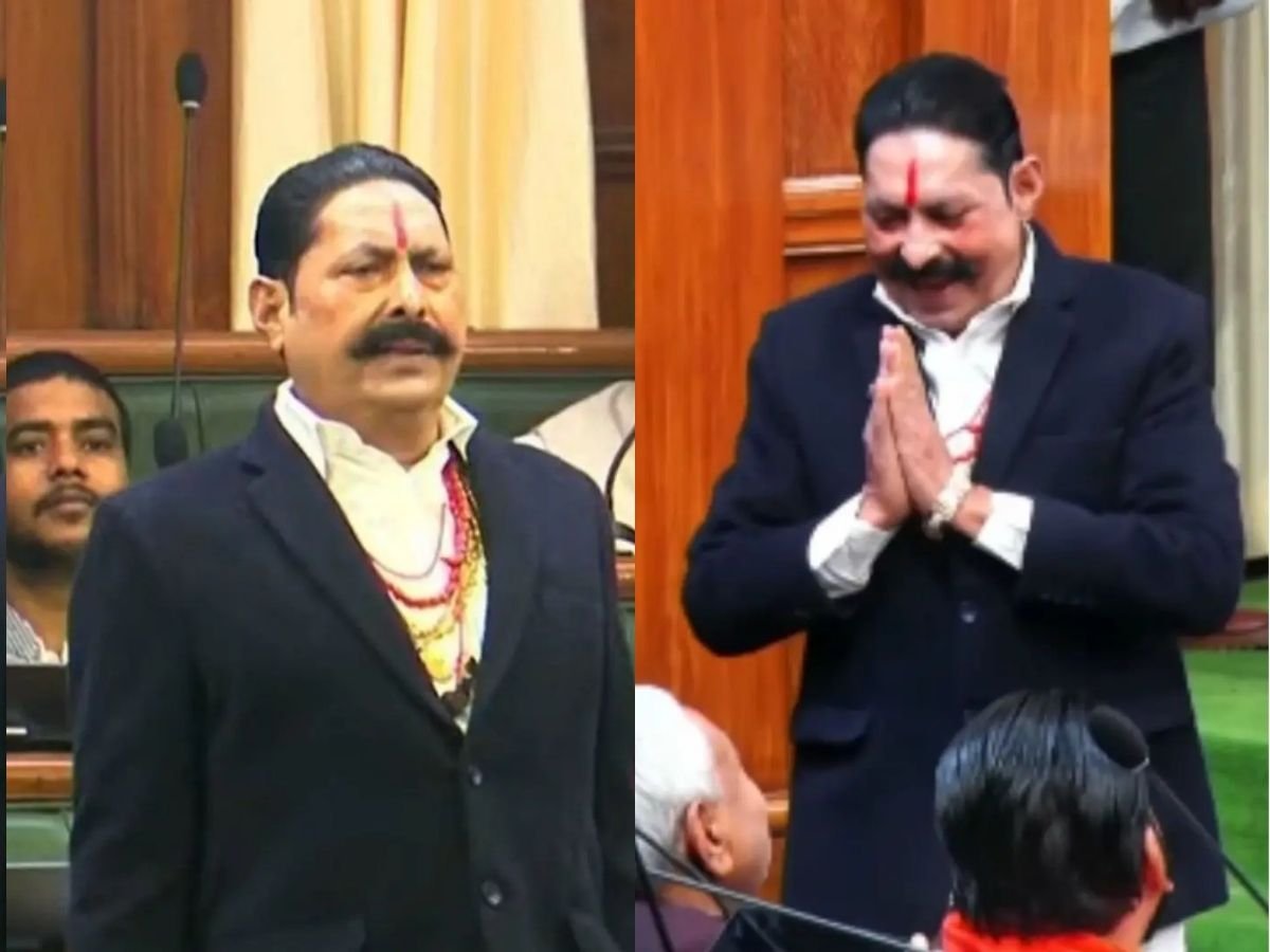 जेल से विधानसभा पहुंचे बाहुबली अनंत सिंह cm के छुए पैर बिना पढ़े ली शपथ