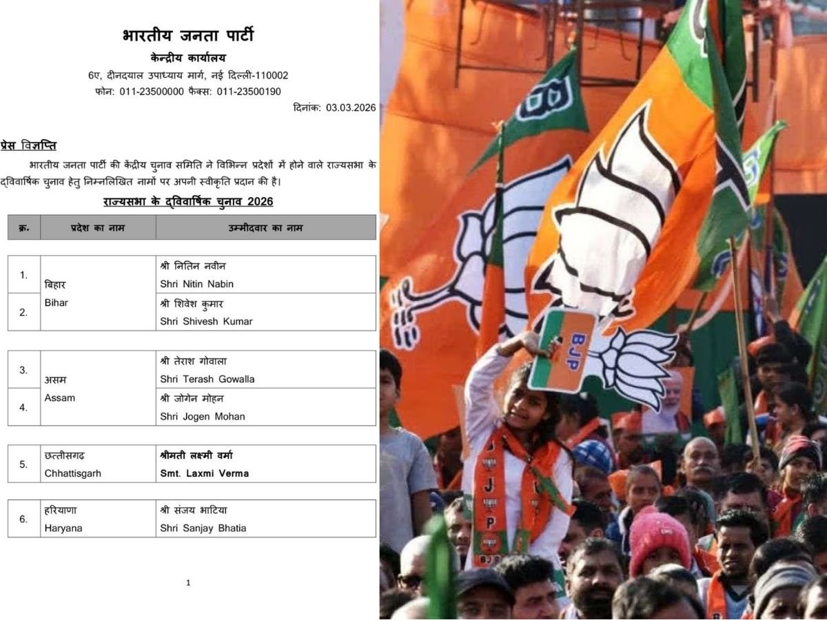 राज्यसभा चुनाव bjp ने जारी की 9 उम्मीदवारों की पहली सूची