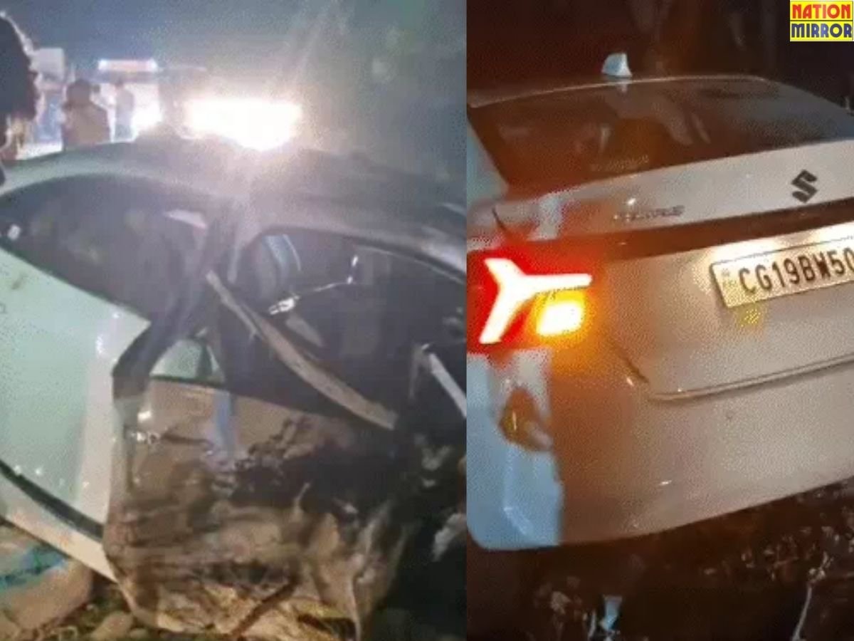 chhattisgarh car accident news छत्तीसगढ़ में 2 कारों की जोरदार टक्कर कॉन्स्टेबल के परिवार की मौत