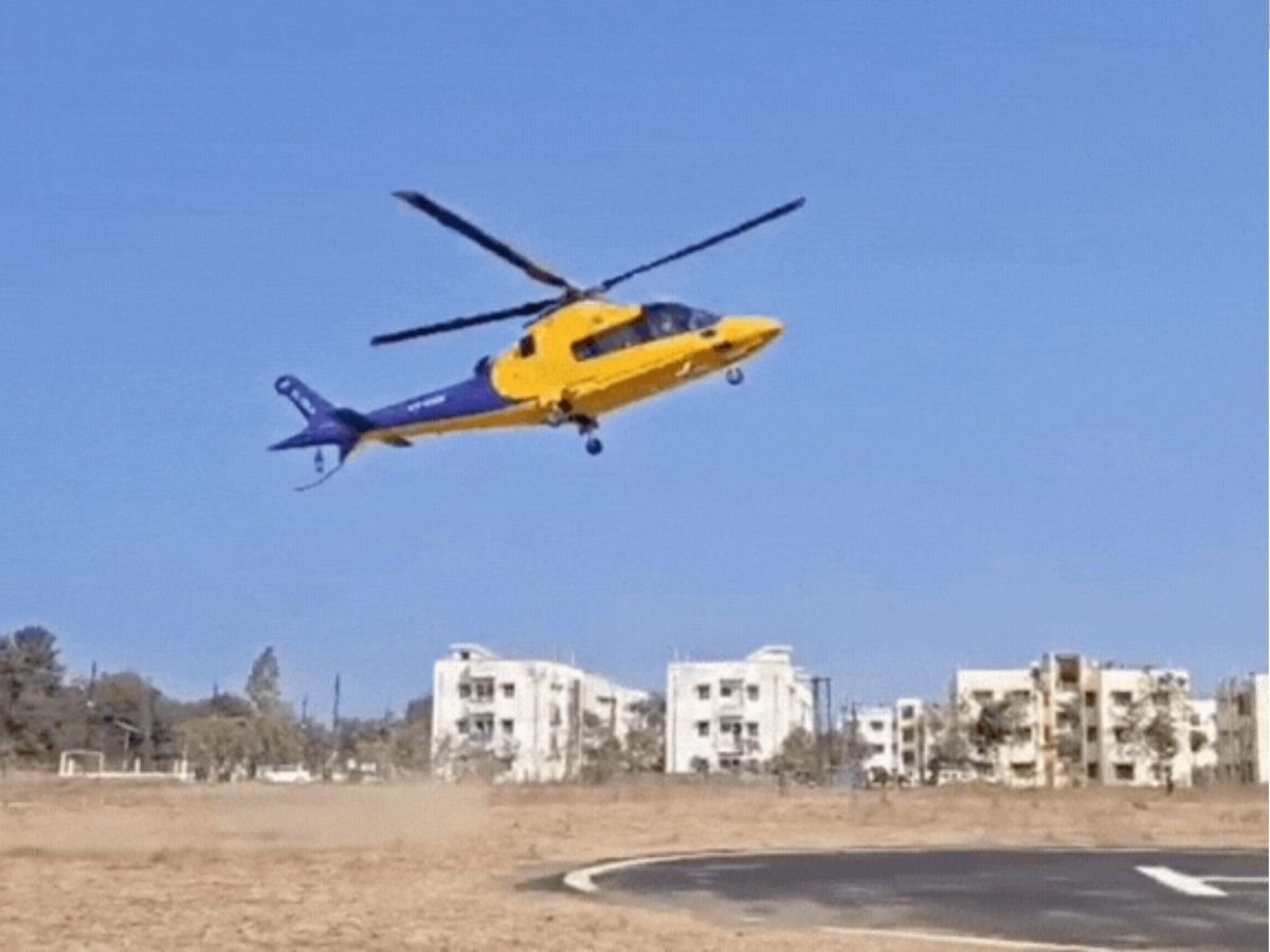 डिंडौरी में पहली बार पहुंची एयर एंबुलेंस 15 मिनट तक हवा में लगाती रही चक्कर