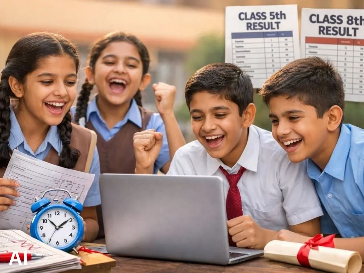 5वीं और 8वीं बोर्ड परीक्षा परिणाम जारी छात्राओं ने मारी बाजी