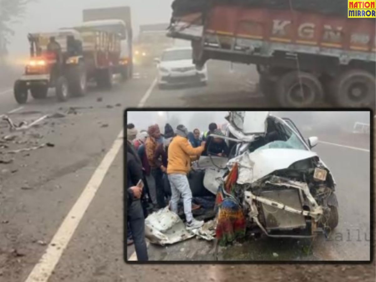 gwalior road accident कार और ट्रक की जोरदार भिड़ंत 4 की मौत