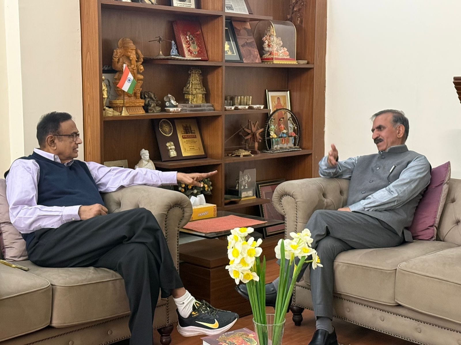 cm सुक्खू ने की पी चिदंबरम से मुलाकात rdg पर की चर्चा