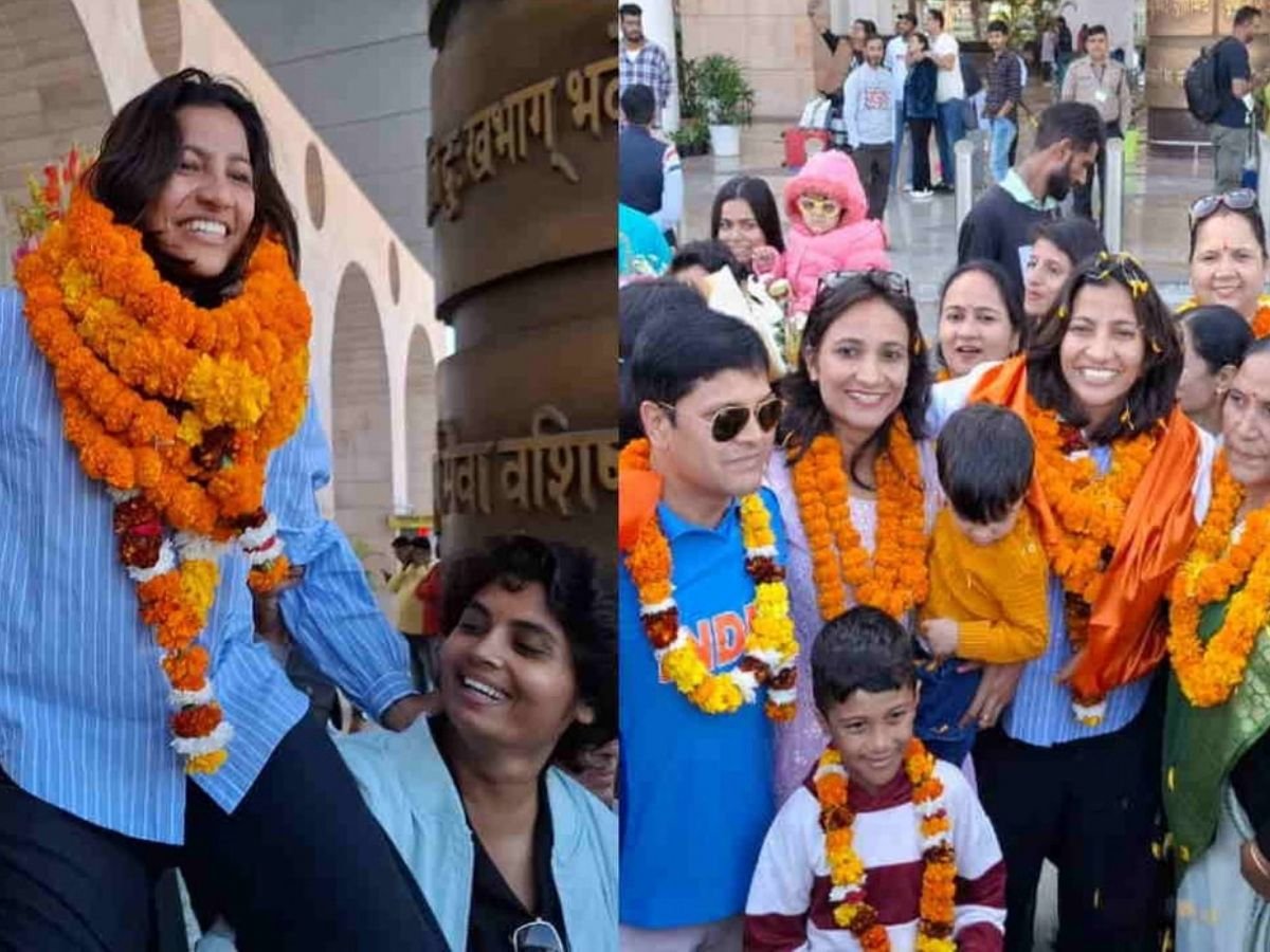 वर्ल्ड कप जीतकर घर लौटीं क्रिकेटर स्नेहा राणा