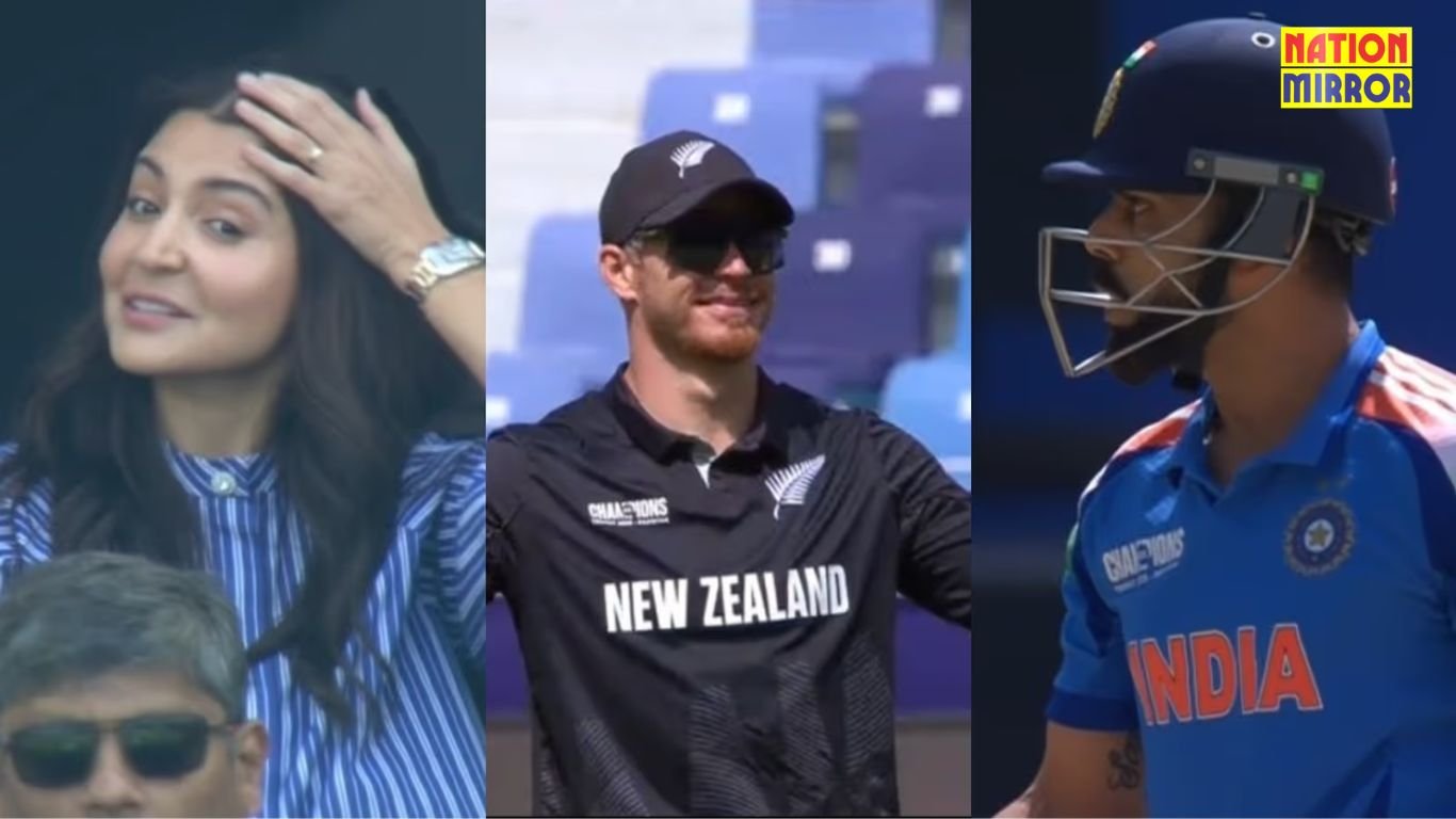 ind vs nz virat out anushka reaction ग्लेन फिलिप्स ने लपका कोहली का कैच अनुष्का ने पकड़ लिया माथा