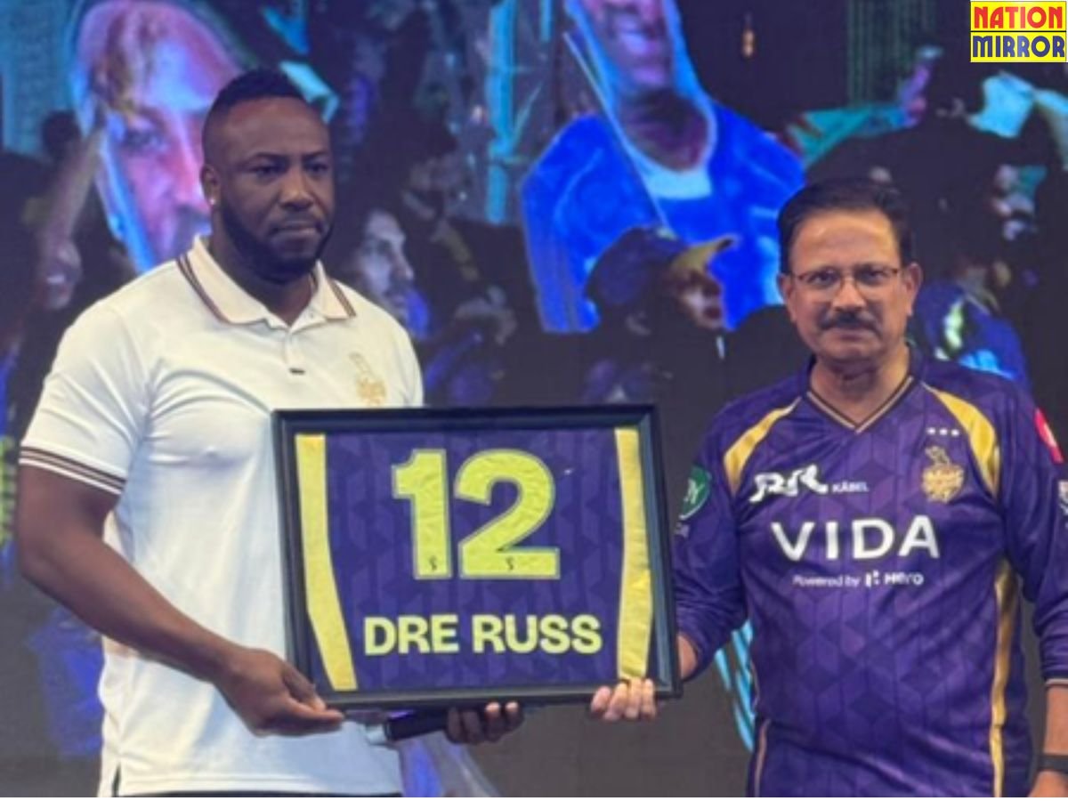 kkr retires russell jersey 12 kkr ने आंद्रे रसेल के सम्मान में किया ये बड़ा काम