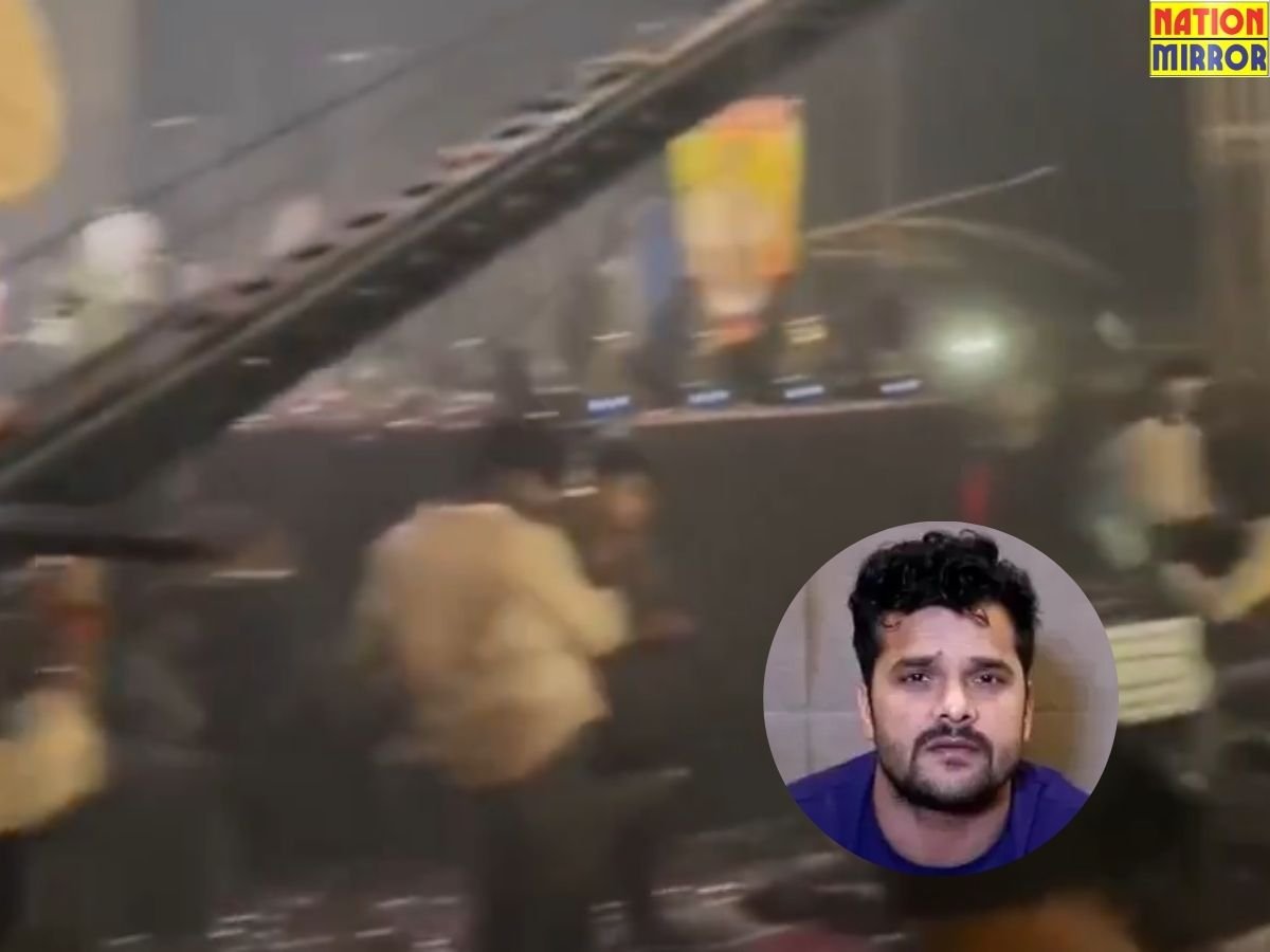 khesari lal program bhagdad video खेसारी लाल यादव के कार्यक्रम में हुई जमकर तोड़फोड़