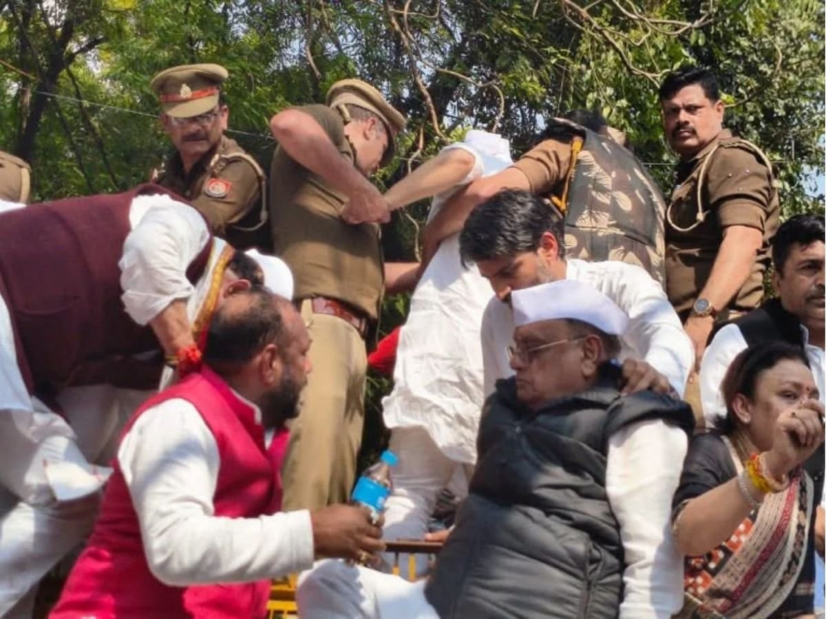 कांग्रेस का विधानसभा घेराव पुलिस से झड़प 300 से ज्यादा कार्यकर्ता हाउस अरेस्ट