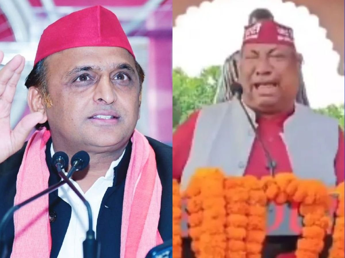 भरे मंच पर रो पड़े संजय निषाद अखिलेश ने कसा तंज