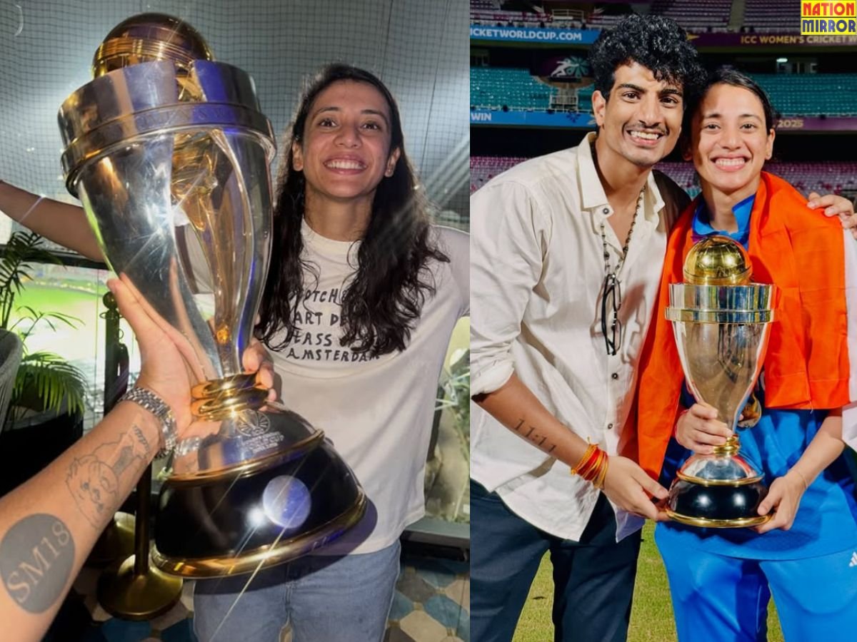 palash muchhal tattoo viral वर्ल्ड कप विनर स्मृति मंधाना के लिए पलाश मुच्छल का खास पोस्ट वायरल