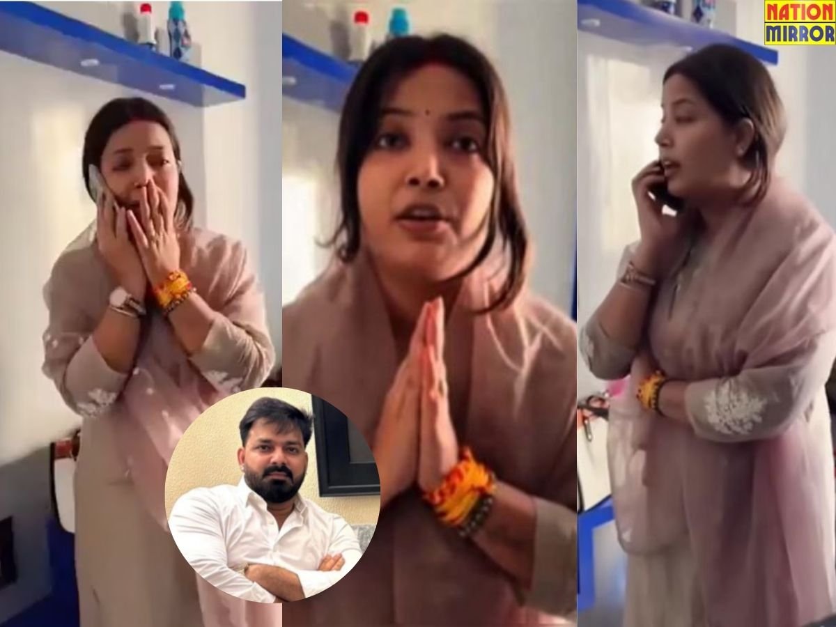 pawan singh wife viral video भोजपुरी एक्टर की पत्नी ने अपार्टमेंट पहुंचकर किया हंगामा वायरल हुआ वीडियो