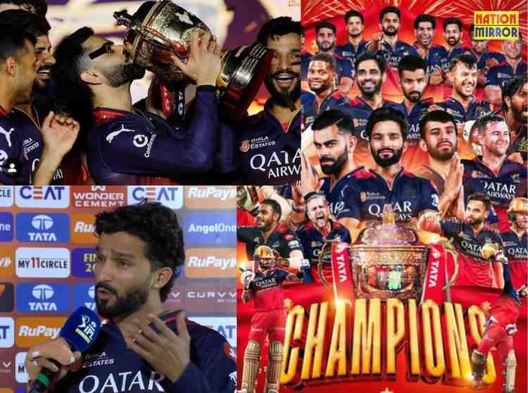 rajat - virat reaction after winnig तुमने मुझे तुम्‍हें उठाने के लिए 18 साल इंतजार कराया - विराट कोहली