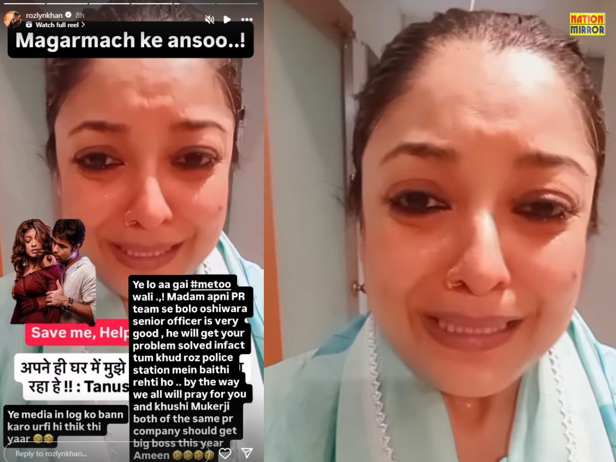 rozlyn took a dig at tanushree तनुश्री दत्ता का रोते हुए वीडियो वायरल rozlyn khan ने उड़ाया मजाक
