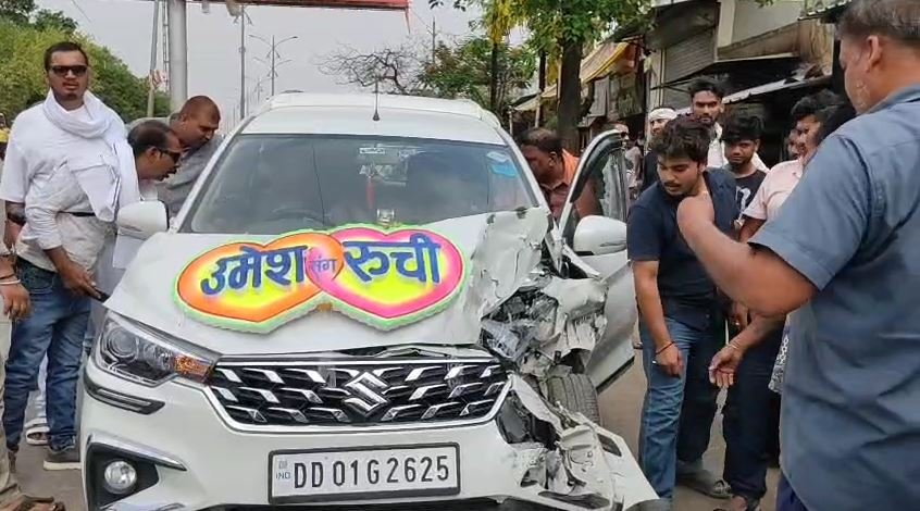 satna news सतना-कलिंजर मार्ग पर आलू से लदा ट्रक कठवरिया घाटी में धू-धू कर जला ड्राइवर झुलसा
