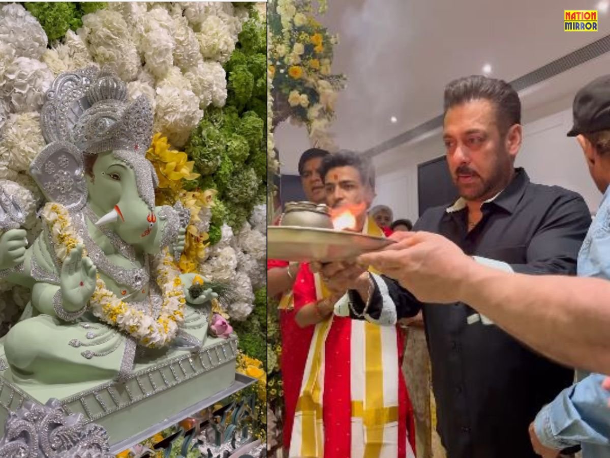 salman house ganesh chaturthi celebration सलमान खान ने परिवार संग मनाई गणेश चतुर्थी सोशल मीडिया पर वीडियो वायरल