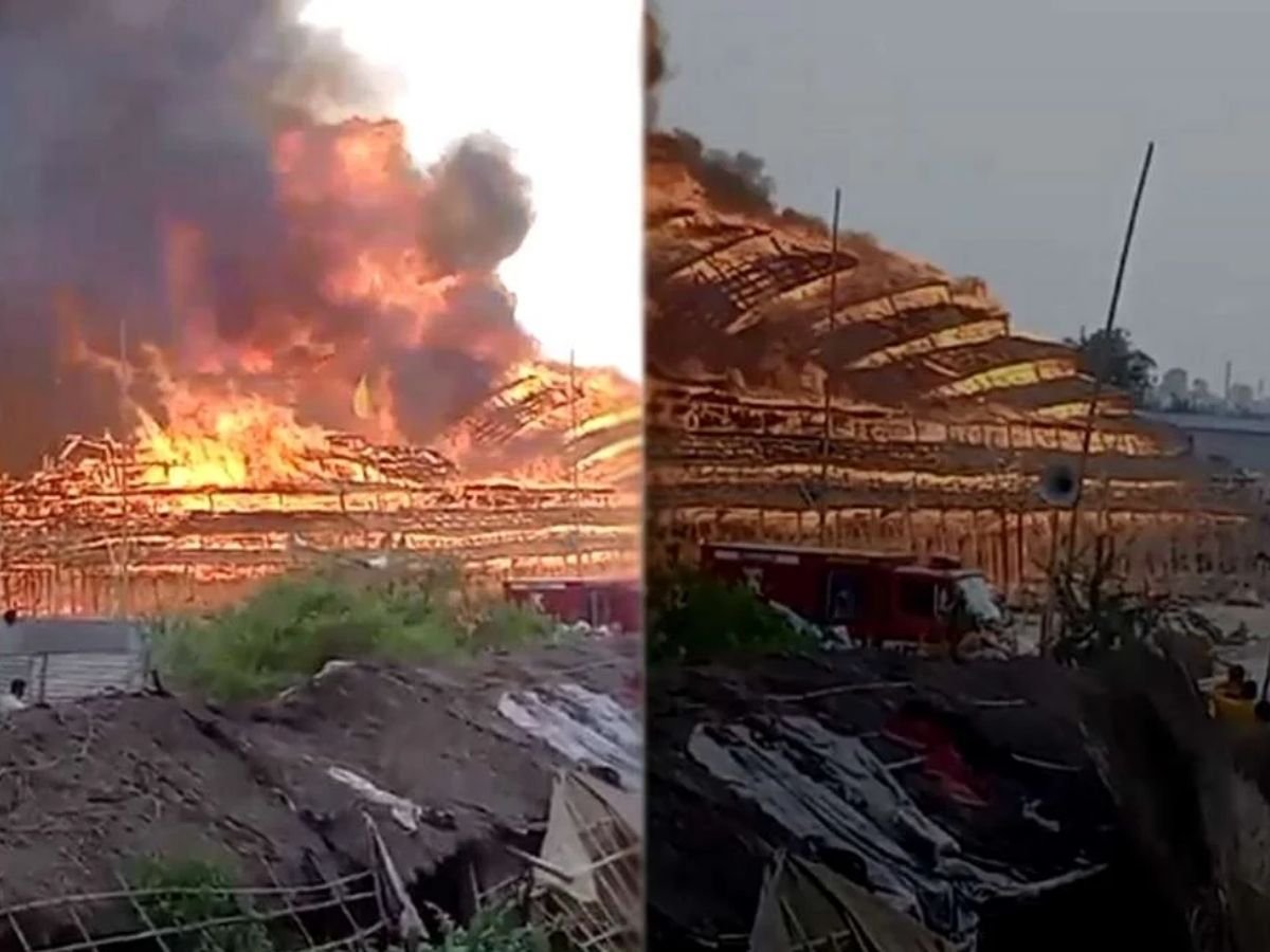 अयोध्या में राजघाट में महायज्ञ में लगी आग 1251 हवन कुंड राख