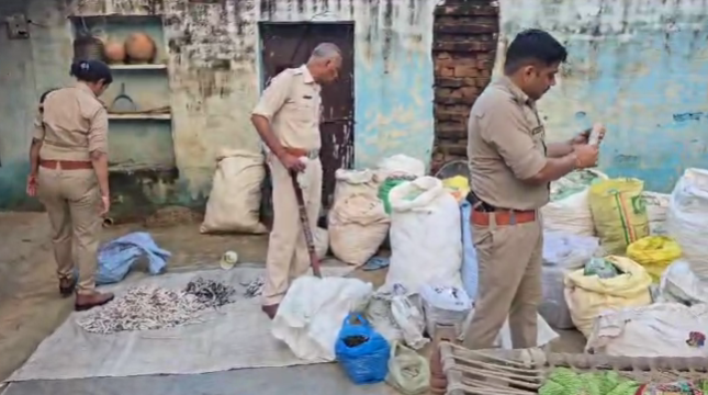 रुधावली गांव में पटाखे बनाने वाली अवैध फैक्ट्री पुलिस ने पकडी  महिला सहित तीन पर केस हुआ दर्ज