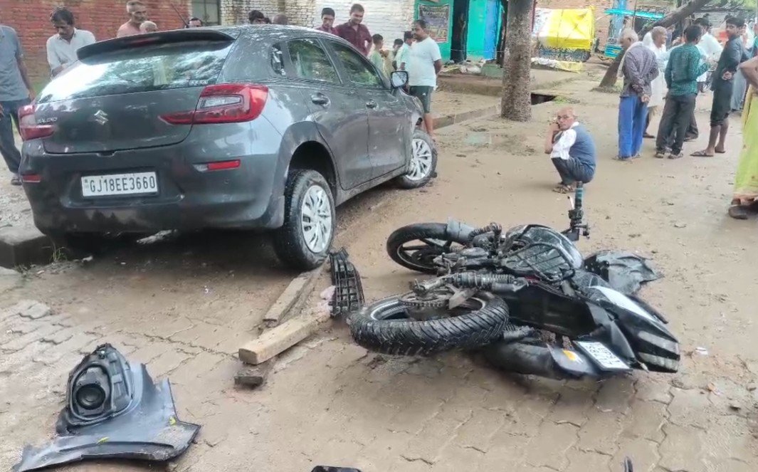 सुमेरपुर में स्टेट हाइवे पर बाइक-कार भिड़ंत युवक गंभीर रूप से घायल