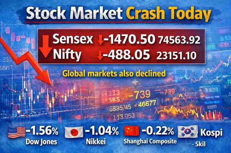 sensex nifty crash today शेयर बाजाऱ - एक नज़र में