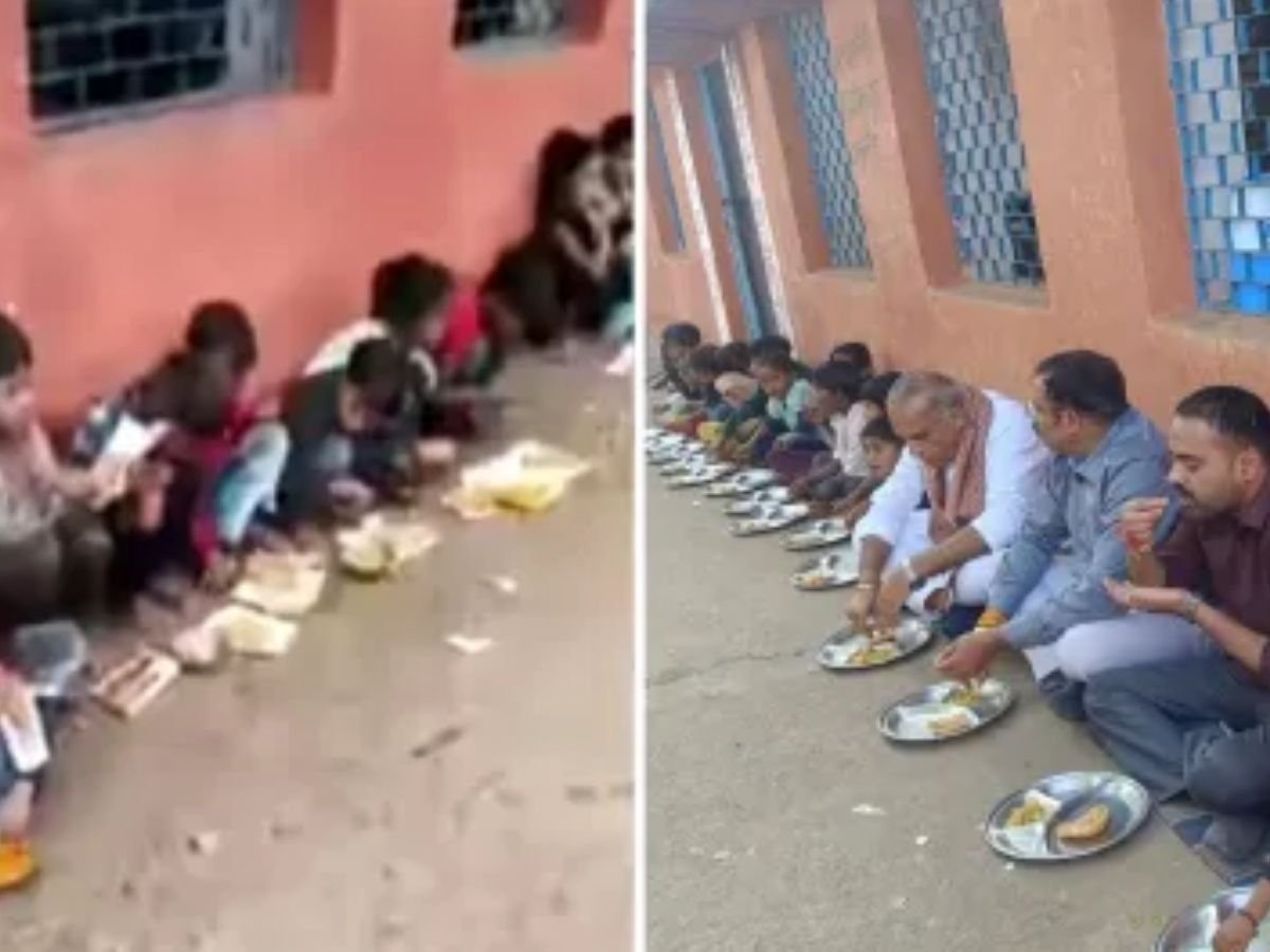 mp news  खबर के बाद जागा प्रशासन कागज की जगह मिली स्टील की थाली
