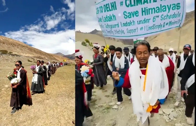 sonam wangchuk  फुंगसुक वांगडू ने लद्दाख से दिल्ली पदयात्रा शुरू जानिए क्या है डिमांड