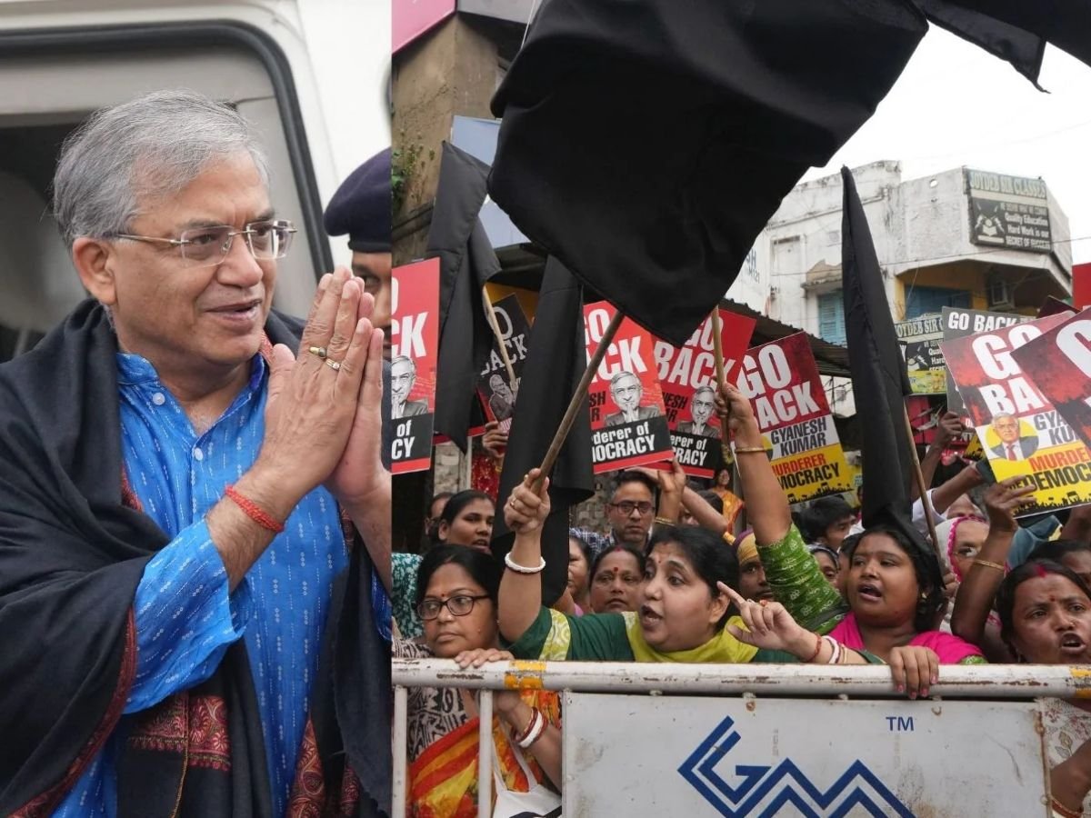 कोलकाता पहुंचा चुनाव आयोग गो बैक के लगे नारे ममता ने कहा - वैनिश कमीशन 