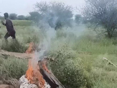 राजस्थान में iaf जगुआर फाइटर जेट क्रैश मलबे में छितराए शव के टुकड़े 2 की मौत