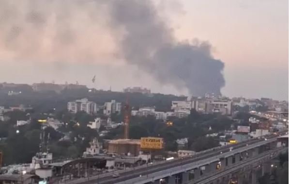 bhopal शाहजहानी पार्क के गोबर प्लांट में आग का तांडव