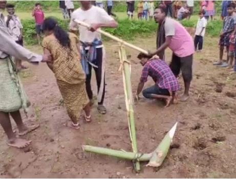 odisha प्रेमी जोड़े को बैल बनाकर खेत जुतवाया कोड़े मारे और गांव से निकाला